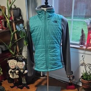 The North Face Turquoise and Gray Jacket.womens Size Large